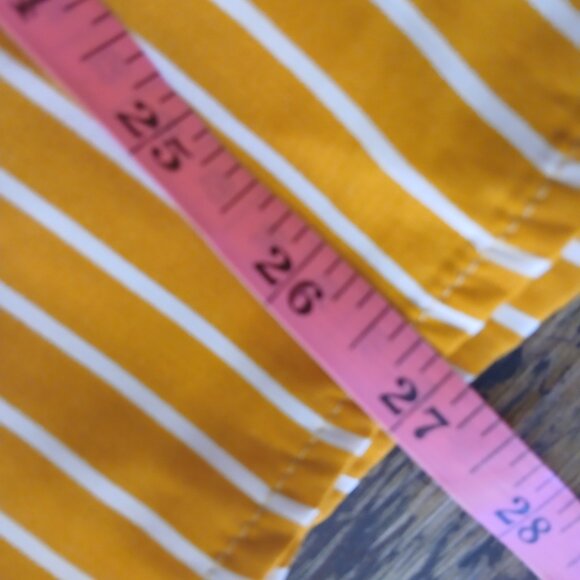 Savanna Jane Yellow & White Short Sleeve Striped Floral Blouse Women's Small - Picture 6 of 6